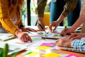 professional business team is working on a project together in the offices