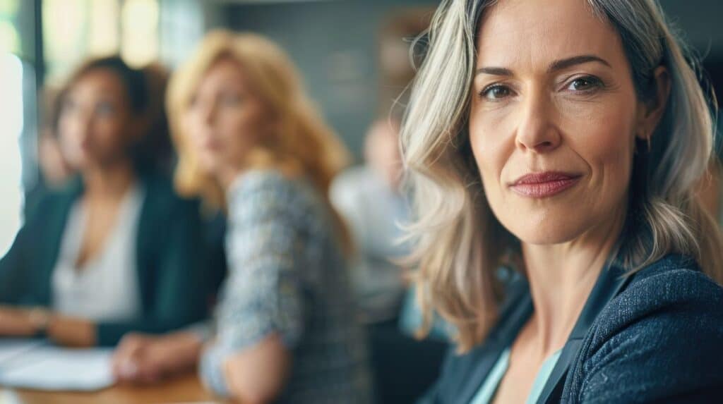 business planning and collaboration in a boardroom with a female manager guiding her team during a strategic workshop and office seminar
